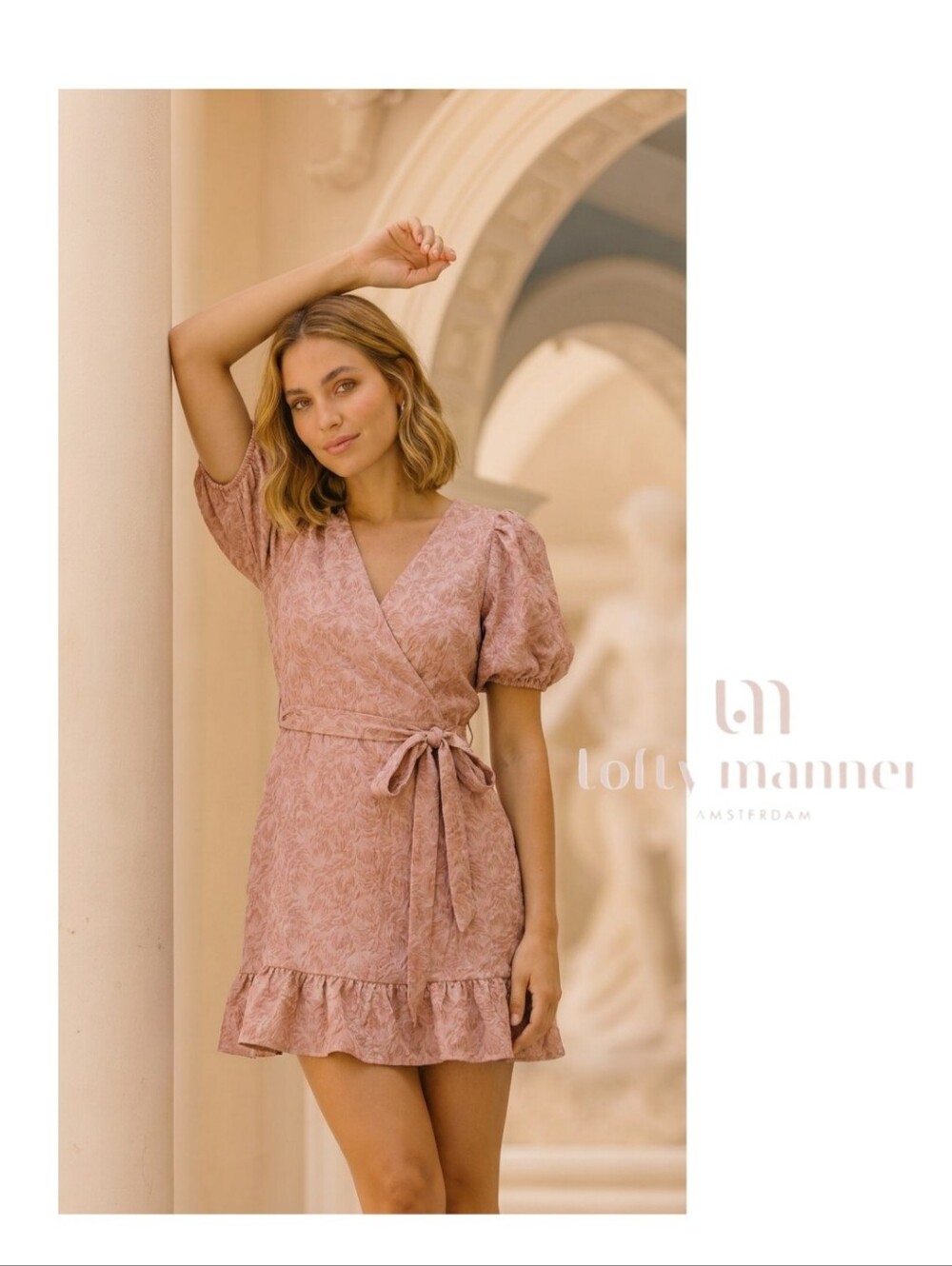 Josie Peach Leaves Print Mini by Lofty Manner